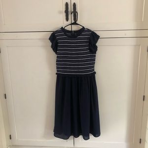 Smocked navy blue dress by Ann Taylor, size 10